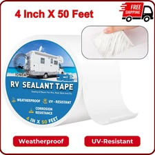 4 Inch X 50Feet RV Roof Sealant Tape For Camper Trailer Boat Seam Leaks Roofing