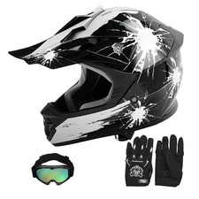 DOT Kids Youth Full Face Dirt Bike Helmet Ventilated ATV BMX MTB White Medium