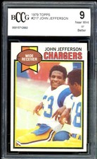 1979 Topps #217 John Jefferson Rookie Card BGS BCCG 9 Near Mint+. rookie card picture