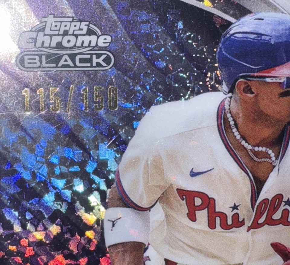 2024 Topps Chrome Black Purple Mini-Diamond Refractor /150 Johan Rojas Rookie RC - Image 3 of 3
