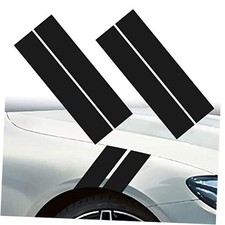 4pcs Car Wheel Fender Hash Stripe Decal Reflective Vinly Sticker Matte Black