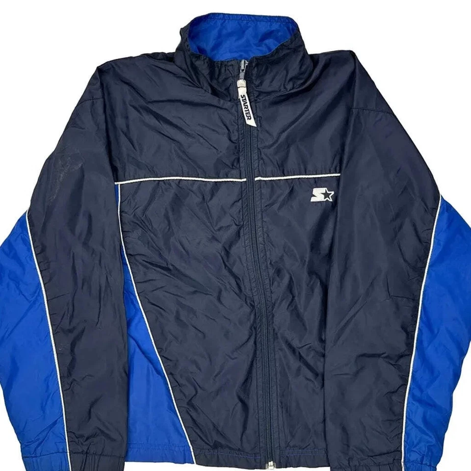 Age 10-12 Starter Windbreaker - Medium Blue Nylon - Image 4 of 4
