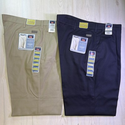 Lot Of 2 Wrangler Timber Creek Pants Ultimate Khakis Pleated Expand Waist 44x 29