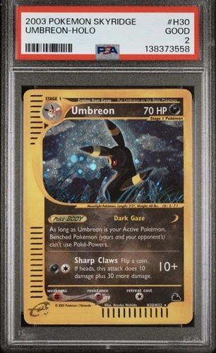 2003 Pokémon Skyridge #H30 Umbreon - Holo PSA 2