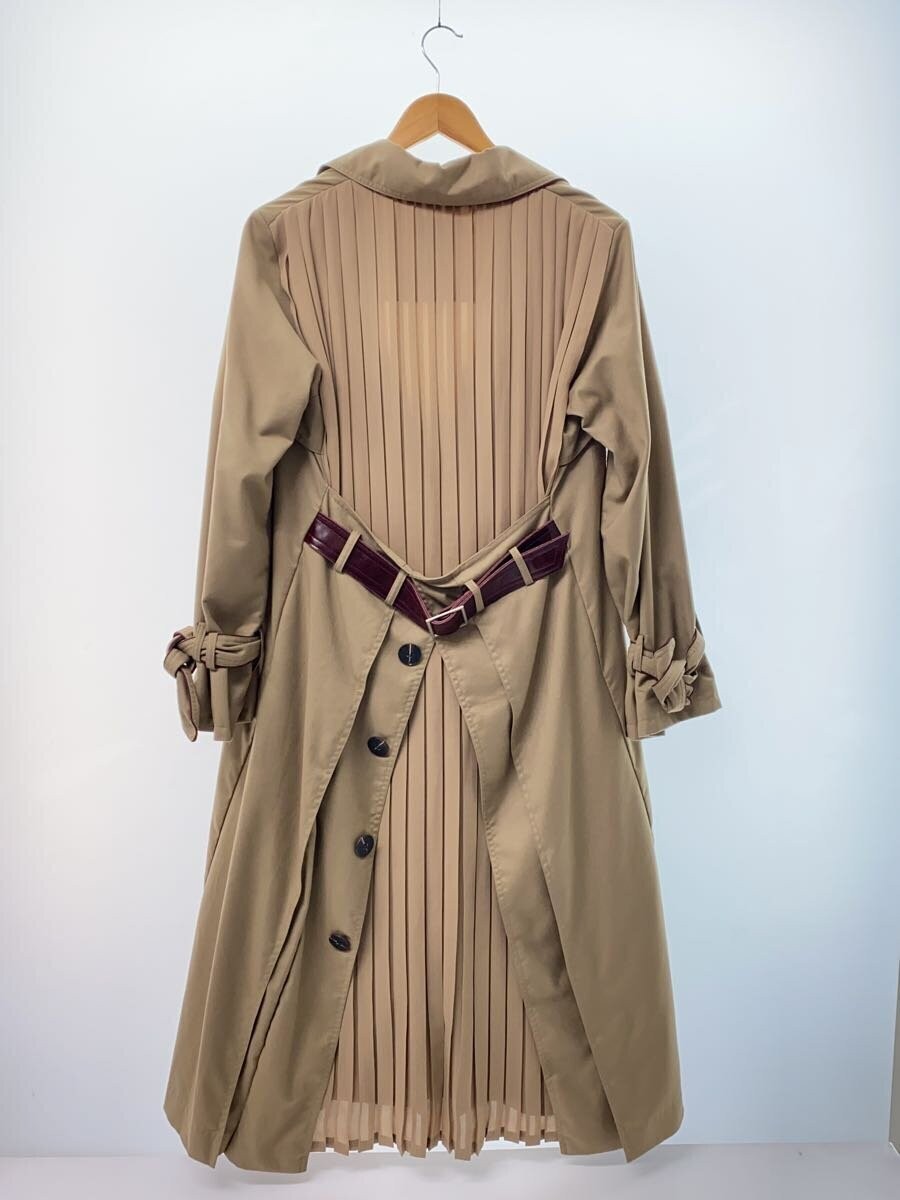 Ameri Trench Coat/Switching Pleats/Polyester/Beig… - image 2