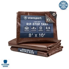 8' x 10' Waterproof Rip-Stop Tarp for Camping & Outdoors