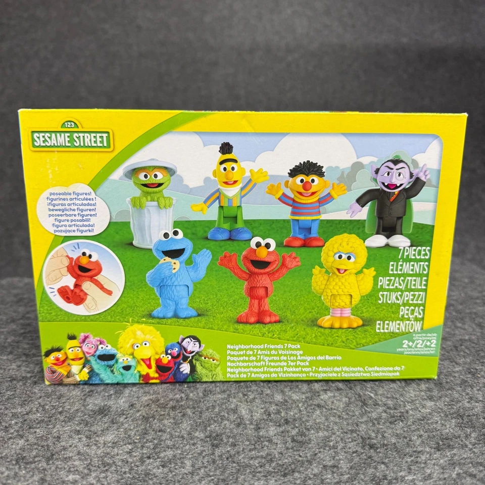 Sesame Street Neighborhood Friends 7 Piece Poseable Figure Pack New - Image 2 of 4