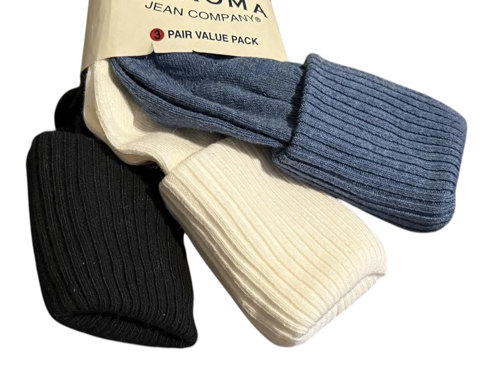 Calcetines de Colección Genuinos Sonoma Jean Co Talla Extendida 3 Pr Para Mujer’s 6-12 Puños Acanalados Nuevos con Etiquetas Foto 2 de 4