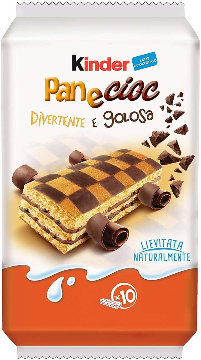 Ferrero KINDER PANECIOC chocolate sponge cakes 10pc./290g -Made in Italy-