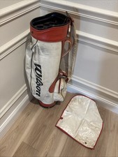 Vintage Wilson Sunday Carry Golf Bag Red White Vinyl. Strap, Cover Zippers work