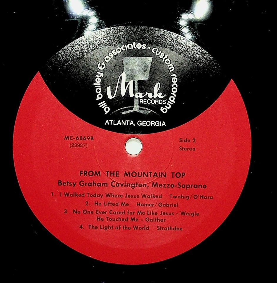 From the Mountain Top Betsy Graham Covington Gospel LP Mark MC-6869 Foto 4 de 4