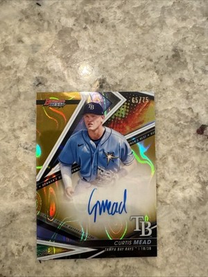 Curtis Mead 2022 Bowman's Best Gold Lava Refractor SSP /75 #B22-CME On Card Auto
