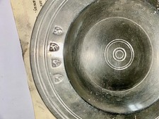 Antique Old English Pewter Cheese And Nut Plate By S.Orford -George Inn