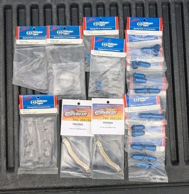 Vintage Thunder Tiger RC Car Parts Lot Frame Shocks Arms Steering Rack