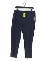 Karen Millen Women's Trousers UK 18 Blue Cotton with Elastane, Polyamide Cropped