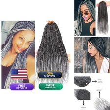7 Packs Goddess Box Braids Crochet Hair 26 Inch Prelooped 1B/Gray