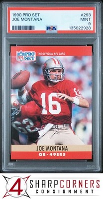 1990 PRO SET #293 JOE MONTANA 49ERS HOF PSA 9