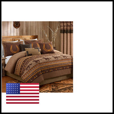 Chezmoi Collection Sedona 7-Piece Southwestern Wild Horses Microsuede Bedding