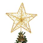 Christmas Tree Star Light for Xmas Topper Bar Decorations Home Gold