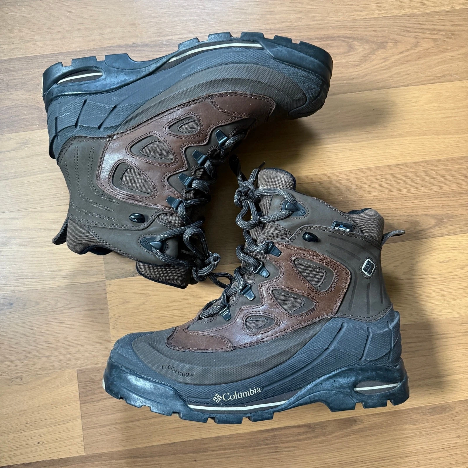 Men's Columbia 400 Grams Brown Flex Shell Waterproof Bugaboot Winter Boots Sz 11