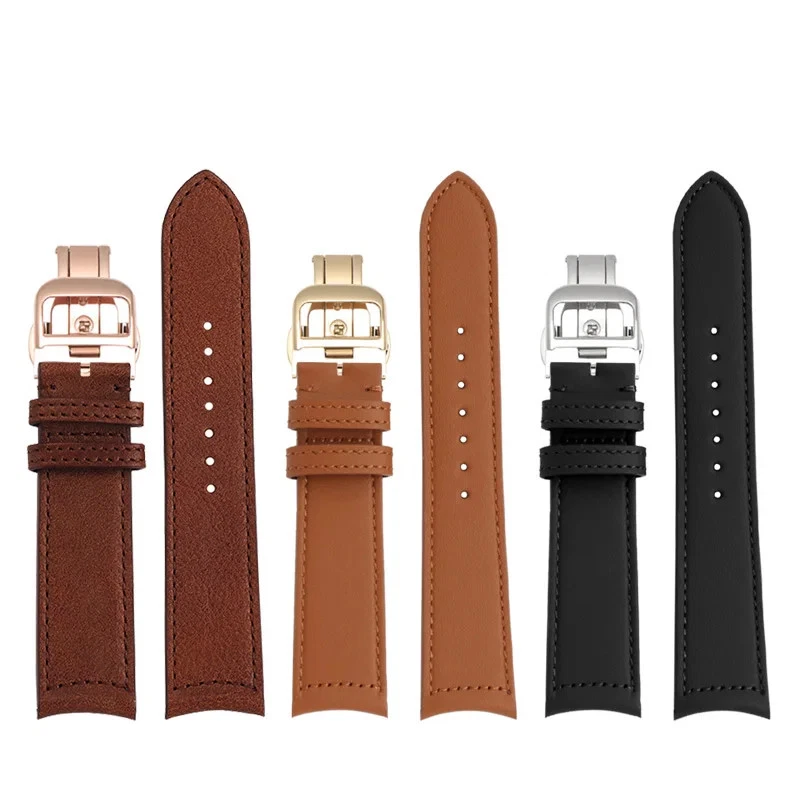 Leather Watch Strap for JLC Master Series 19mm Curved Soft Waterproof Wrist Band