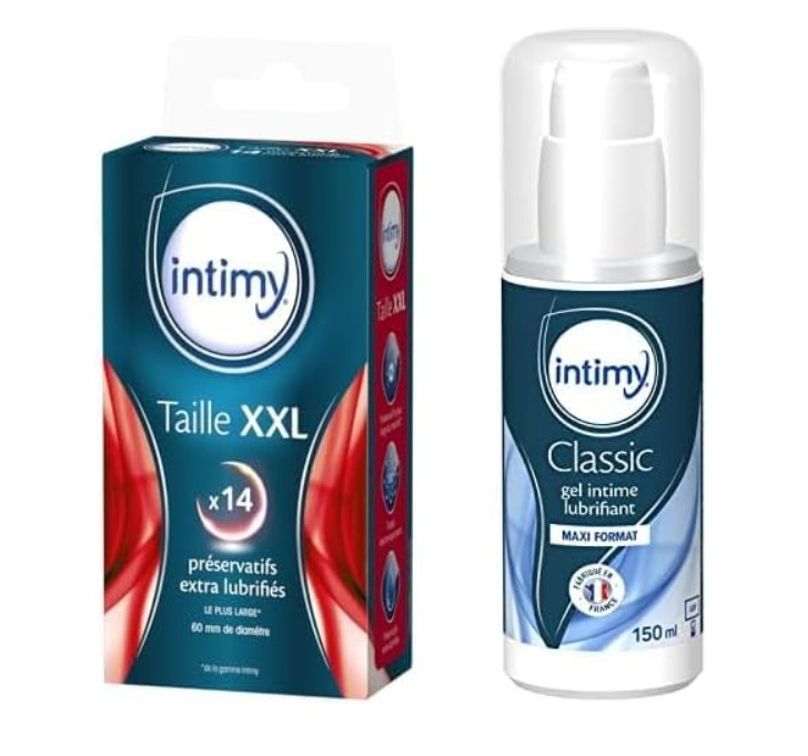 Préservatifs XXL Intimy et gel intime 150 ml pour pimenter vos nuits en couple