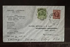 Air Marshall C.E. Kay- Race Flown, Pilot Signed 1934 Macrobertson Air Race Cover