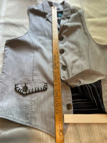 Roar Men’s Size XL Cotton Vest Quilted Back Striped Lined Adjustable Back Belt image 11