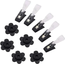 10 Pack Garden Flag Rubber Stoppers and 10 Anti-Wind Clips for Garden Flag Poles