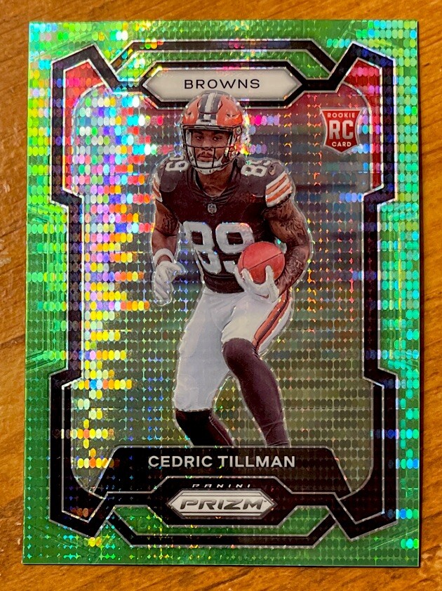 2023 Panini Prizm Cedric Tillman Green Pulsar Prizm #321 RC Cleveland Browns
