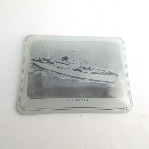 Foto Vetro Cenerenere Israeliana Reefer Oceano Spedizione Fodera Har Gilead c1961 Vintage - Foto 4 di 4