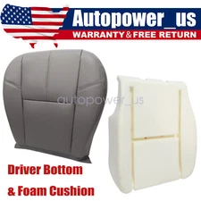 For 2007-2014 Chevy Silverado 1500 Driver Bottom Seat Cover Dark Gray & Foam 88V