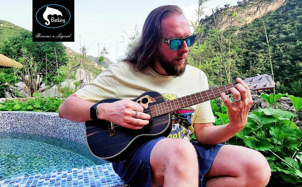 Baritone Ukulele Batking 30'' All Blackwood Acoustic Electric Uke/Truss Rod/EQ - Image 4 of 4