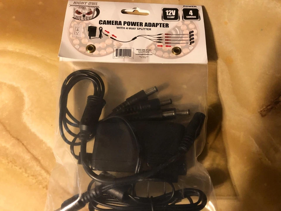Night Owl Security Camera Power Adapter With 4-Way Power Splitter 12 Volts New - Image 4 of 4