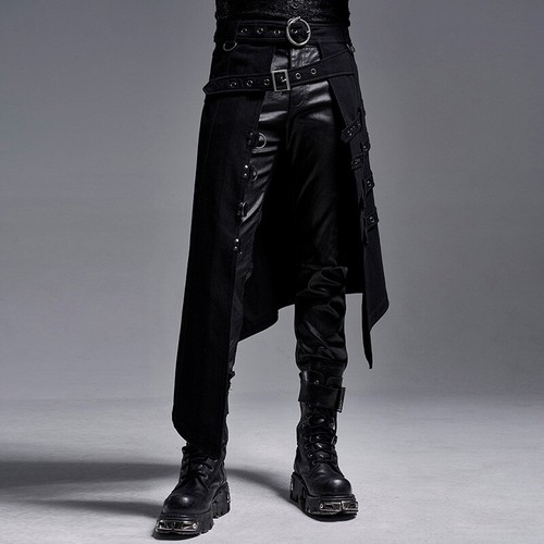 Asymmetric Rivet Skirt Gothic Leather Belt Medieval Roman Warrior Metal Chain - Picture 8 of 14