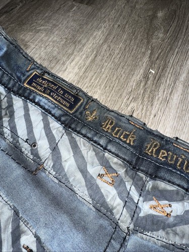 ROCK REVIVAL Tiverton Biker Distressed Black Denim Jeans Men Sz 40x31 - Picture 17 of 21