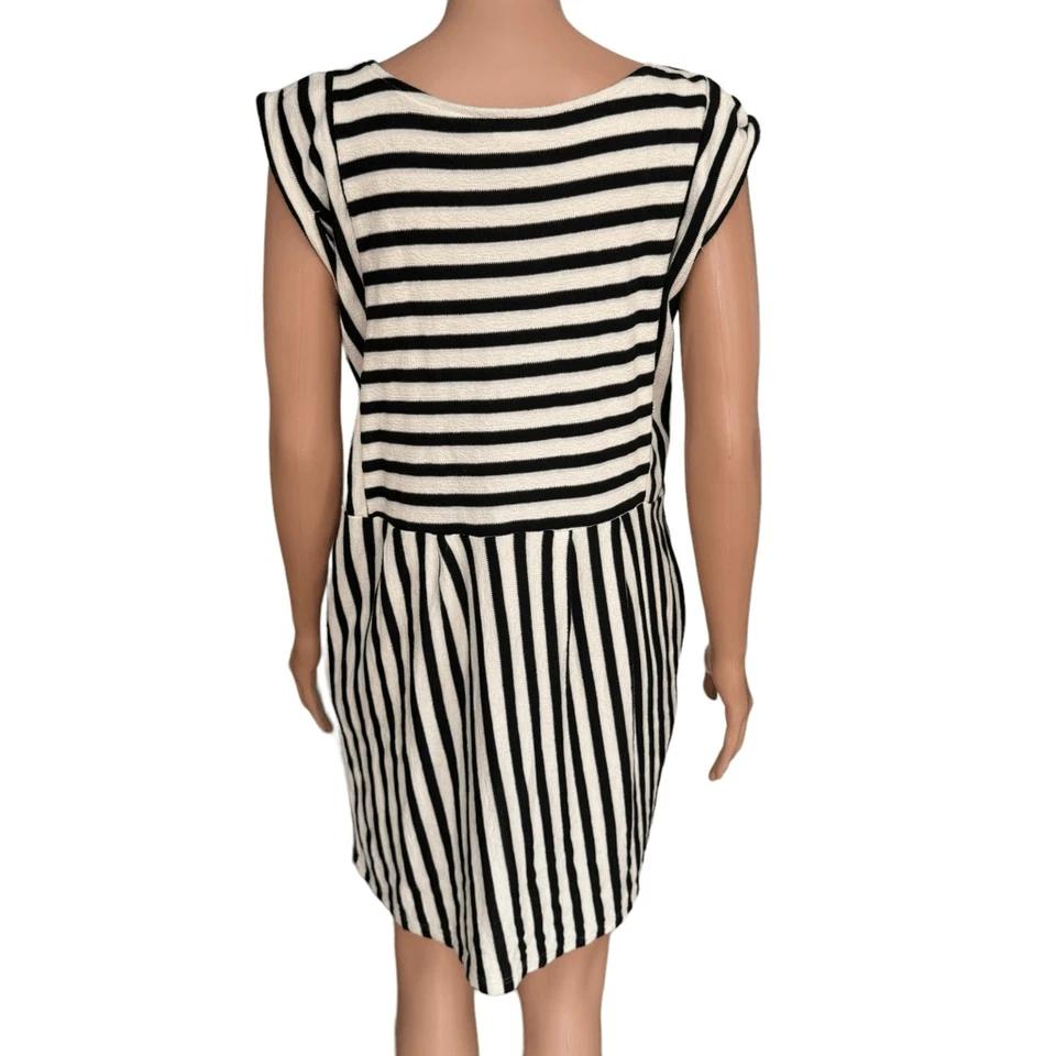 By together BLACK STRIPED Dress WITH POCKETS cotton blend size M - Image 2 of 4