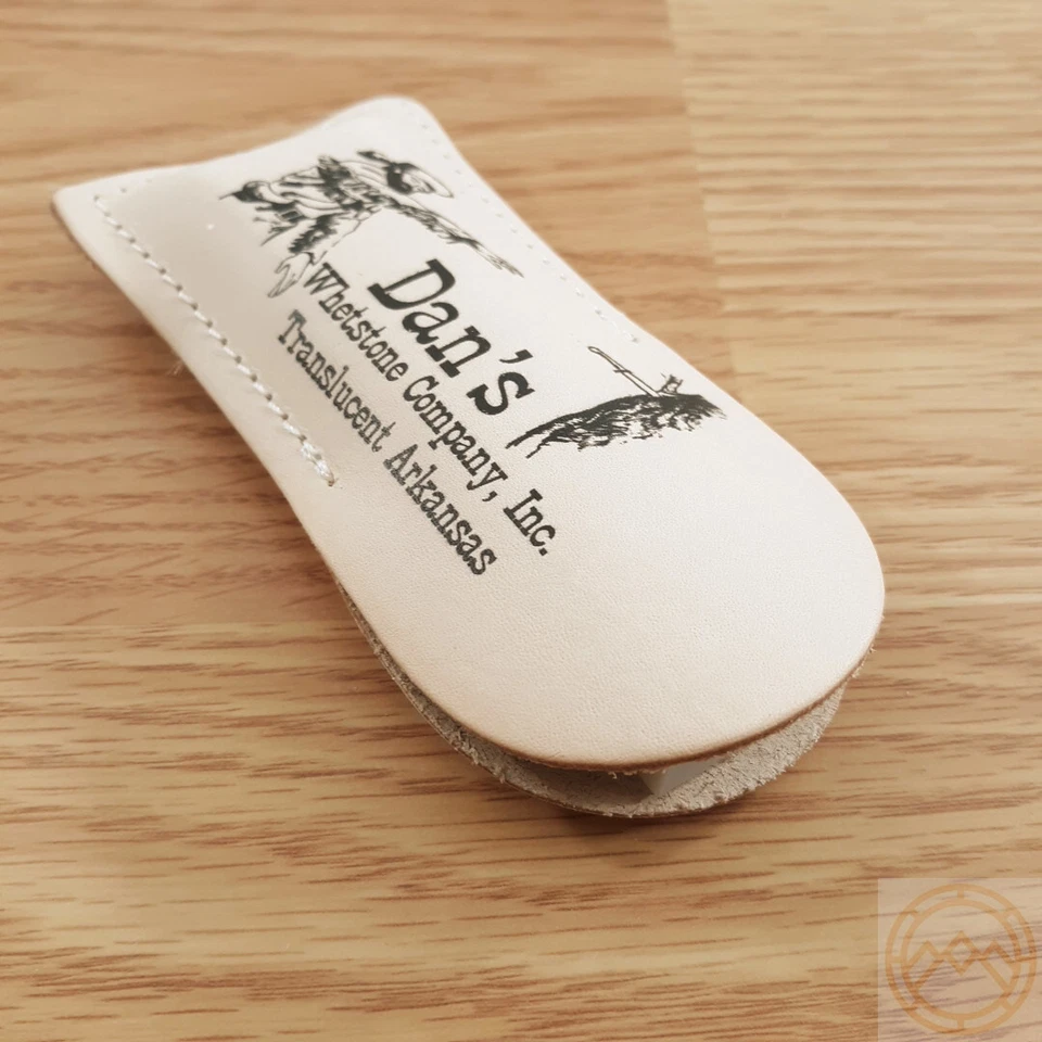 Afiladores Piedra Translúcida 4" x 1" Cuero Bolsa Deslizante Fábrica Irregular AC88 Foto 4 de 4