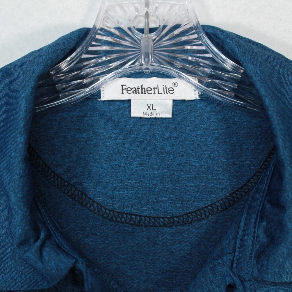 Camisa Featherlite Para Hombre XL Azul Jaspeado Manga Corta Foto 2 de 4