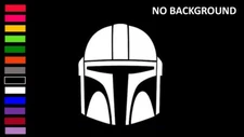 MANDALORIAN MANDO'S HELMET STAR WARS Decal Stickers for Cars, Windows, Laptops