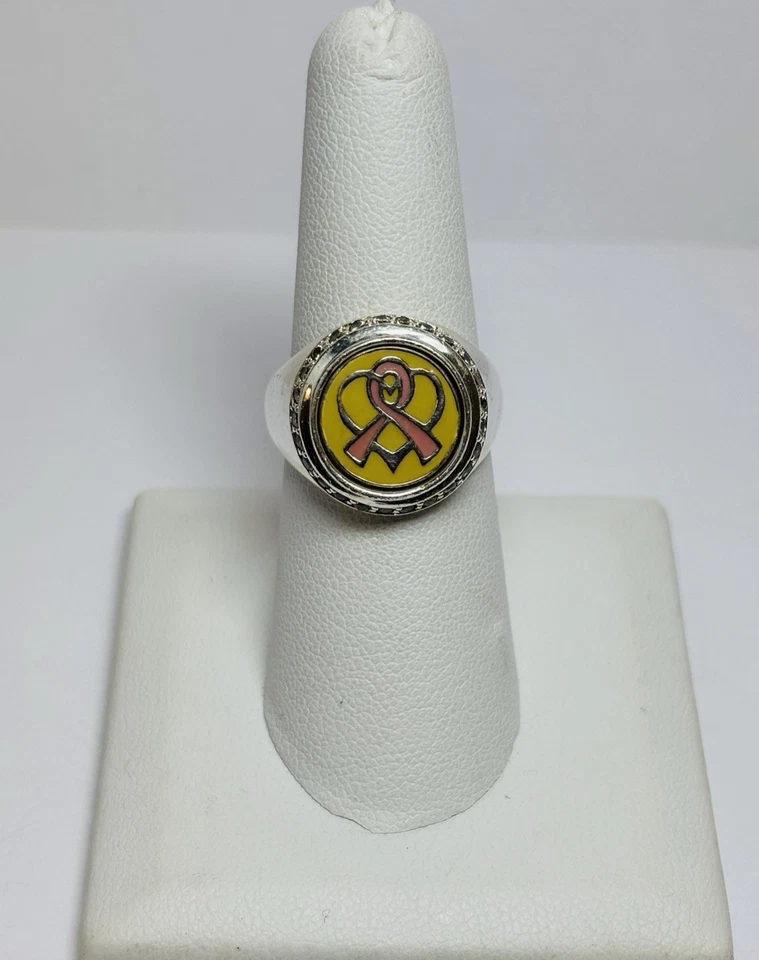 Anillo de concientización cinta rosa pop joya plata esterlina 925 camaleón talla 7 Foto 4 de 4
