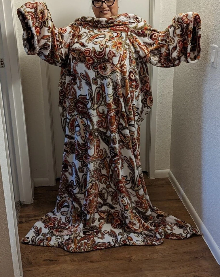 Manta Usable de Vellón con Mangas Bolsillo Vellón Cálida TV Manta Regalo Adultos Foto 3 de 3