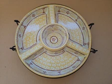 Old World Yellow Temp-tations Chip and Dip/Vegetable 3 Piece with Carrying Rack
