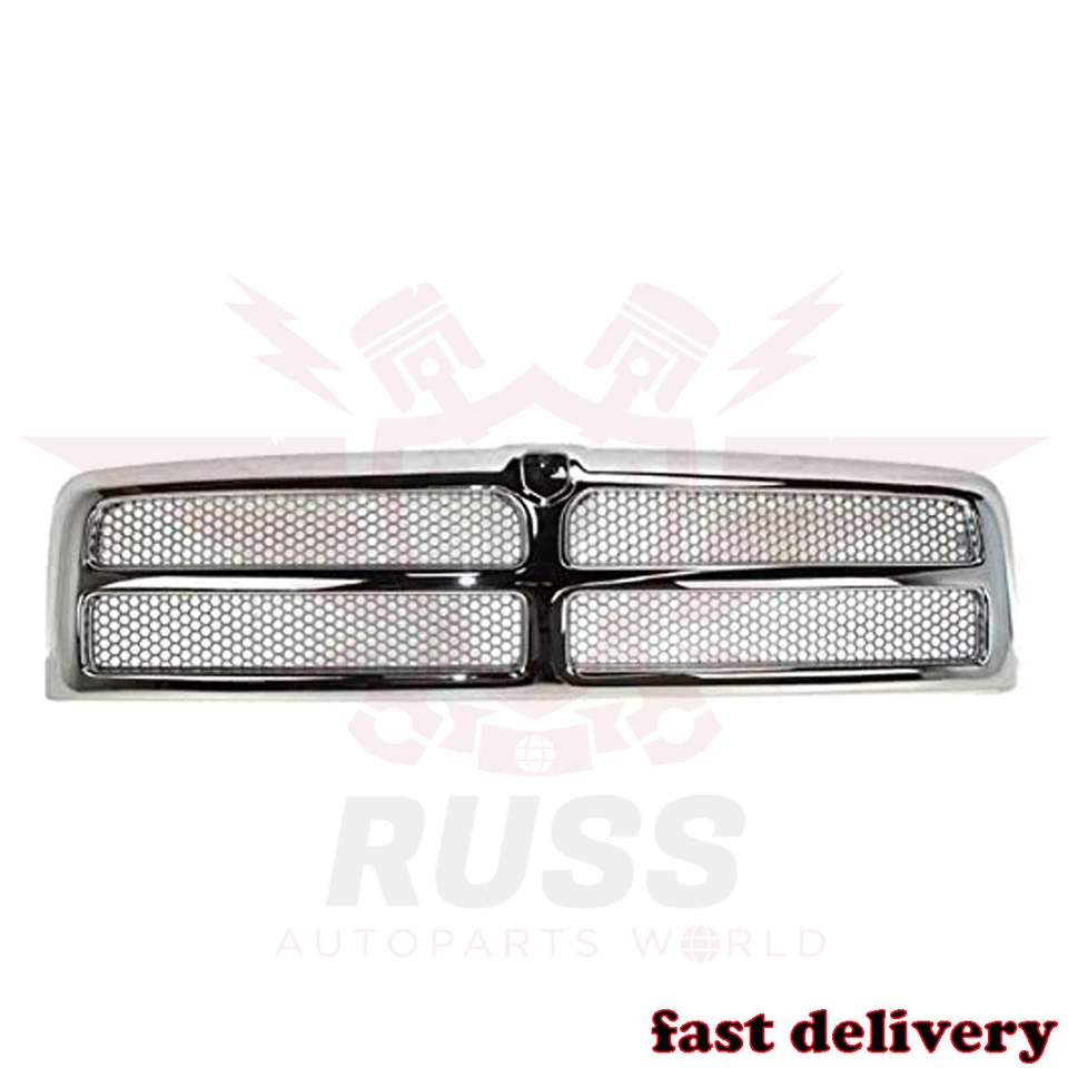 New Front Grille Chrome Frame Fits 1994-2002 Dodge Ram 2500 Pickup CH1200178 — 第 2/4 张图片
