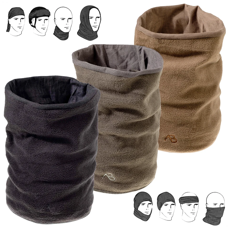 A. BLÖCHL Rundschal Fleece Schlauchschal Winter Outdoor Sport Bushcraft Mütze Warm Weich