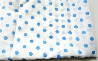 Coupon toile polyester pan motifs à pois bleu 46 x 132 cm NEUF ! Japon - Photo 1/4