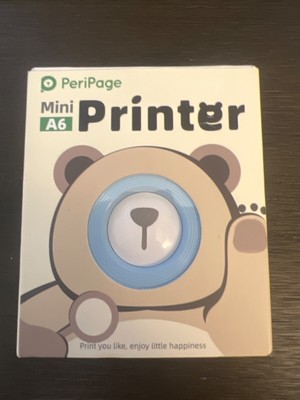 PeriPage Mini A6 Printer Blue Portable Bluetooth Wireless printer With Charger
