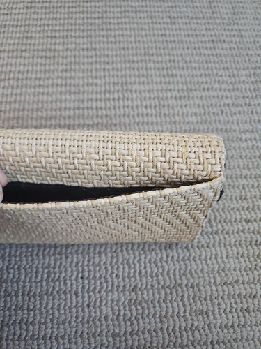 Etienne Aigner Straw Wallet Brown & Tan Women's Credit Card, Check Book, Coin - Picture 3 of 7