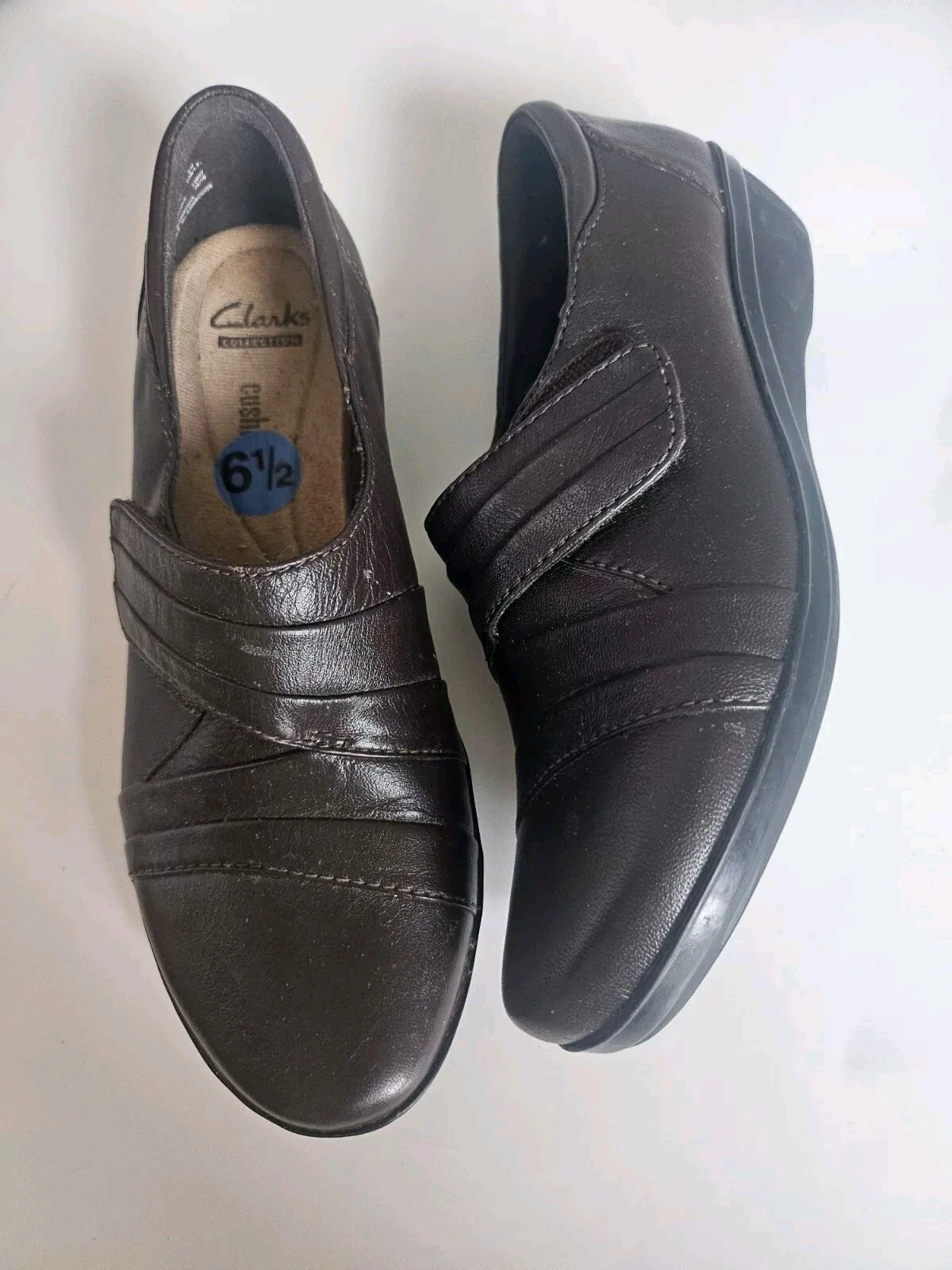 CLARKS COLLECTION MOCASSINI MORBIDI SLIP ON MARRONI TG. 6 5