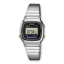 Casio Digital Display Stainless Steel Silver Tone Women's Watch LA670WA-1WCB